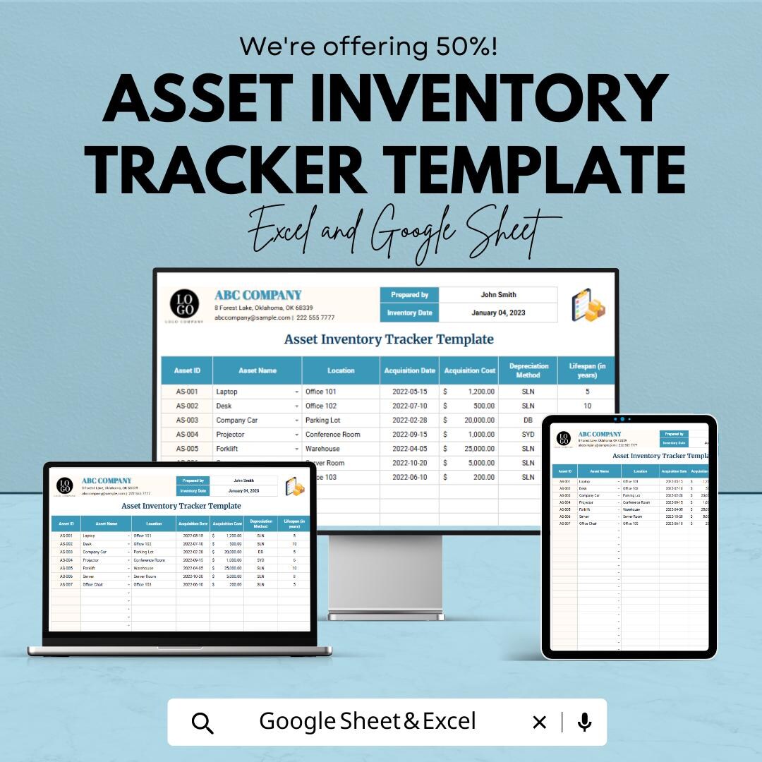 Asset Inventory Tracker Template | | Fixed Asset Register | Equipment ...