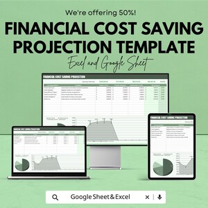 Financial Cost Saving Projection Template | Cost Analysis, Savings Forecast, Budget Planning, Financial Modeling Template