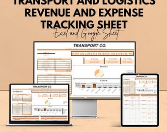 Foglio di calcolo per il monitoraggio di entrate e uscite nel settore dei trasporti e della logistica / Modello Excel e Google Sheets / Gestione finanziaria per aziende di trasporto