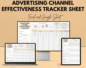 Advertising Channel Effectiveness Tracker Sheet | Excel & Google Sheet Template | Track Campaign Performance | Marketing Analytics Tool |