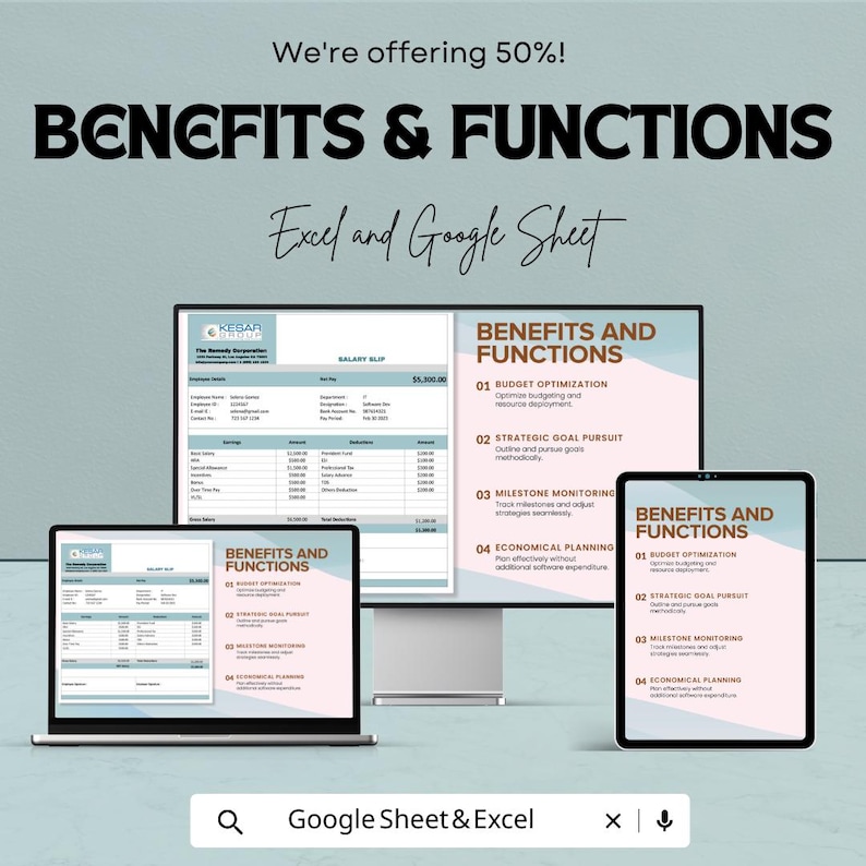 Buy Payroll Salary Slip Sheet Template - Excel & Google Sheets ...
