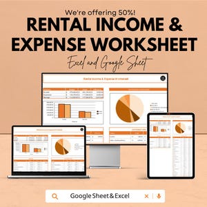 Rental Income & Expense Worksheet | Property Management | Google Sheets| Expenses and Profit Easily | Real Estate Financial Tracker