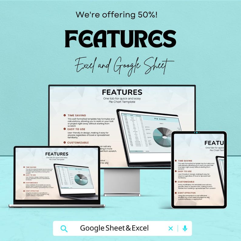 Pie Chart Template | Excel & Google Sheets | Sales Data Analysis Chart ...