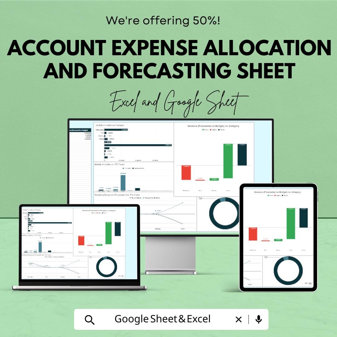 Account Expense Allocation and Forecasting Sheet – Budgeting & Expense ...