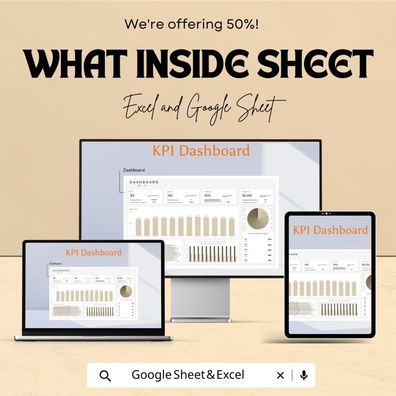 Hotel KPI Dashboard | Excel and Google Sheets | Hotel Performance ...