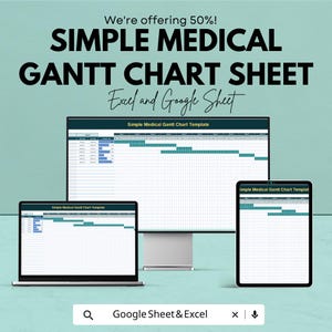 Simple Medical Gantt Chart Template | Excel & Google Sheets | Healthcare Project Management Tool
