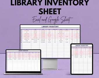 Hoja de inventario de la biblioteca: plantilla de Excel y Google Sheets para la gestión de la biblioteca, el seguimiento de libros, adquisiciones y circulación.