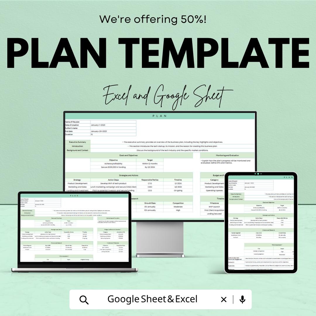 Project Tracking Spreadsheet Layout Plan Template | Project Planning Spreadsheet | Goal Tracker Organizer ...