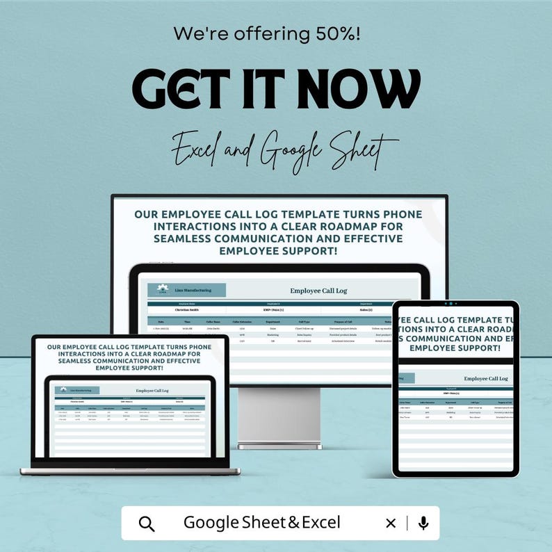 Employee Call Log Template | HR Communication Tracker | Staff Call ...