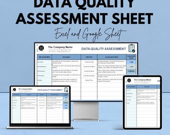 Data Quality Assessment Sheet | Excel and Google Sheets Template for Data Accuracy & Analysis