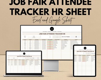 Job-Messe-Teilnehmer-Tracker HR-Blatt | Excel & Google Sheets | Ereignis-Registrierung | Kandidaten | hr-Rechnungstabelle | Sofortdownload