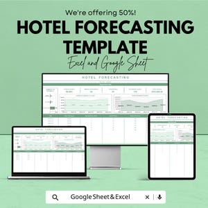 Hotel Forecasting Template |  Occupancy Forecast Tool | Hospitality Budget Tracker | Room Revenue Analysis