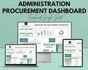 Arkusz informacyjny dotyczący zamówień administracyjnych | Arkusze Excel i Google | Śledź wydajność zamówień i działania dostawców