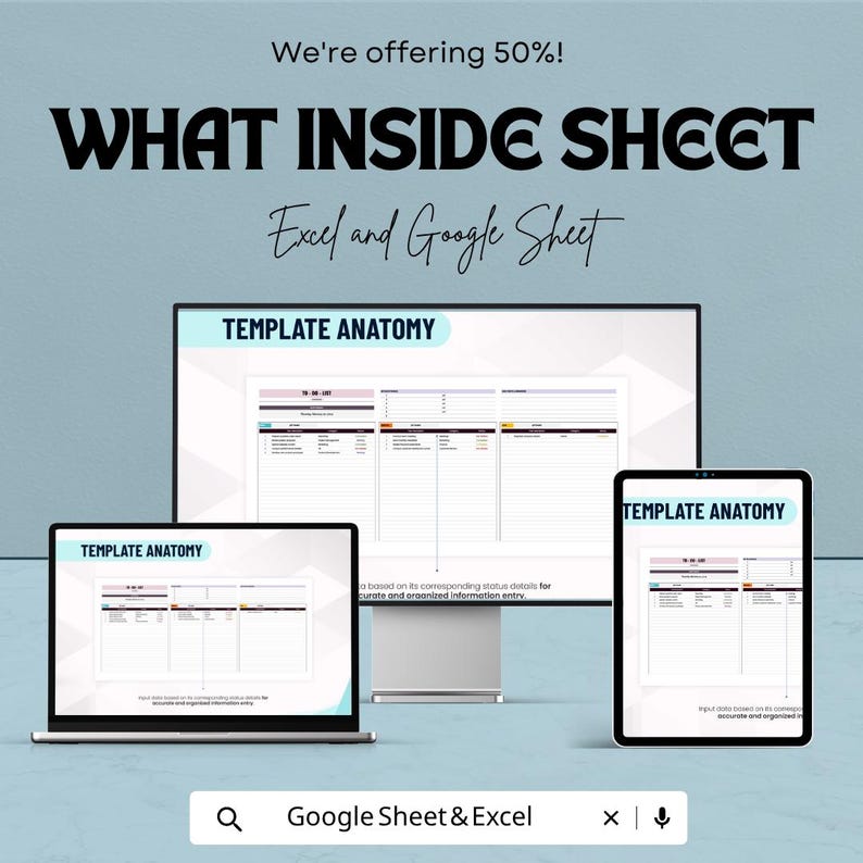 To Do List Spreadsheet Template | Daily Task Planner | Productivity ...