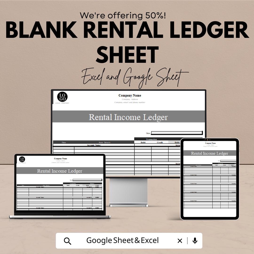 Weekend Rent Record Table Blank Rental Ledger Sheet | Property Income Tracker | Excel & Google ...