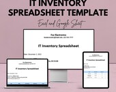 IT Inventory Spreadsheet Template |  IT Asset Tracker | Hardware & Software Inventory Log | IT Asset Management Sheet