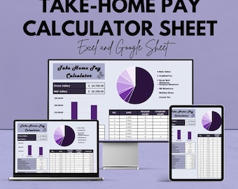 Take-home Pay Calculator Sheet | Tax Deduction Calculator | Excel & Google Sheet | Payroll Management | Instant Calculation