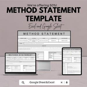 Method Statement Template | Editable Construction Work Method | Digital Safety Procedure Form | Project Planning Document
