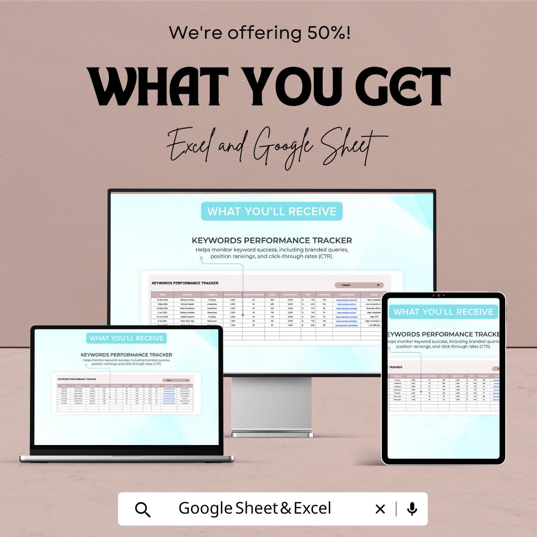 Startup SEO Keywords Analysis Sheet Excel Google Sheet