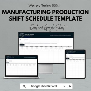 Manufacturing Production Shift Schedule Template | Employee Shift Planner | Workforce Scheduling Spreadsheet | Factory Shift Organizer