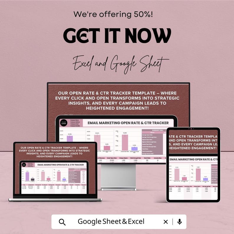 Email Marketing Open Rate and CTR Tracker Template | Email Kpis ...