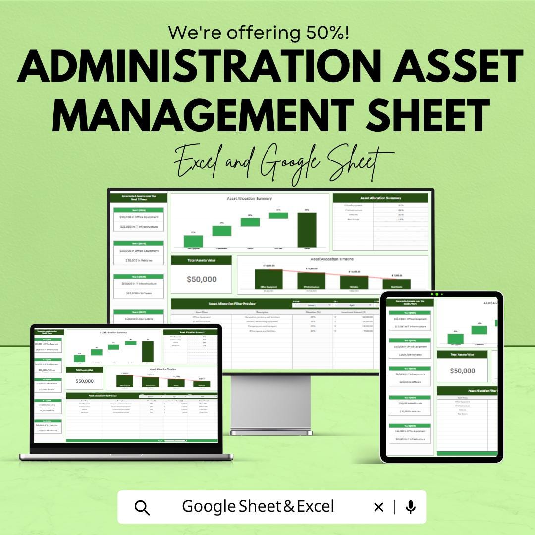 Admin Assets Administration Asset Management Sheet – Google Sheet – Asset Allocation ...