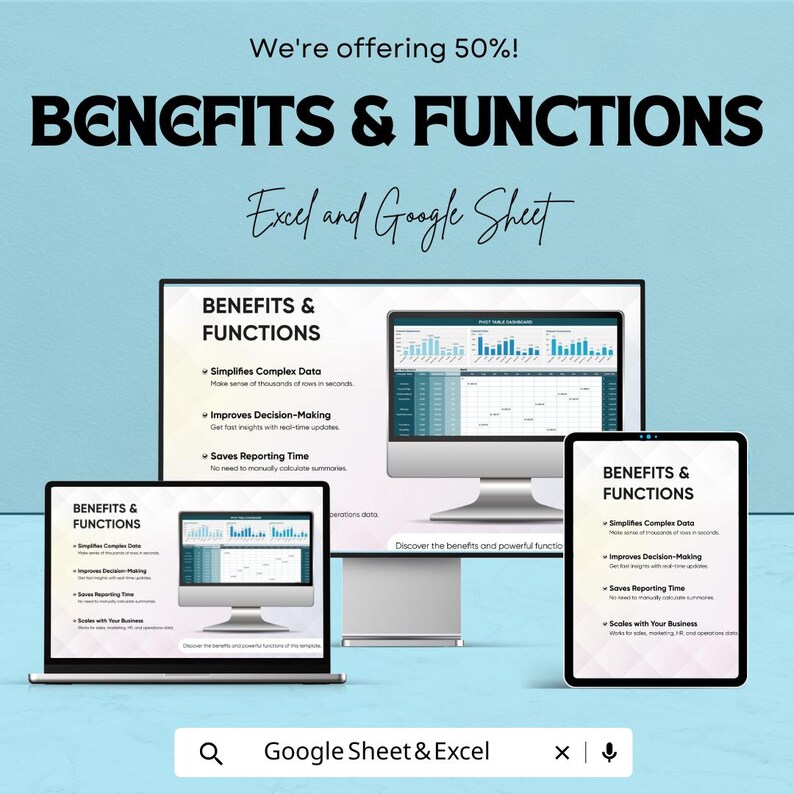 Pivot Table Dashboard Template for Excel and Google Sheets | Real-time ...