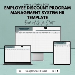 HR-mall för hanteringssystem för personalrabatter | Rabattspårning för personal | HR-kalkylblad i Excel och Google Sheets