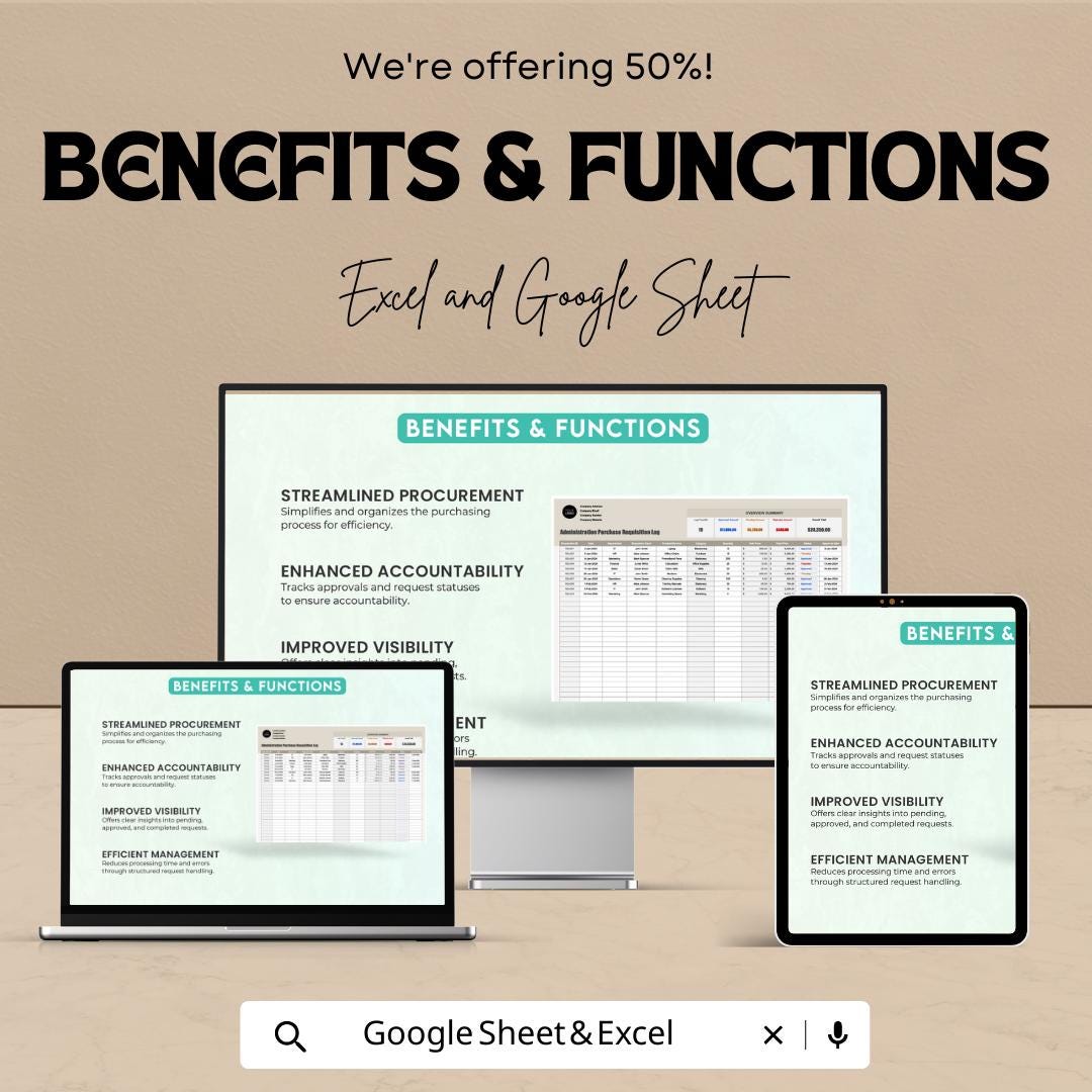 Administration Purchase Requisition Log Template, Purchase Request ...