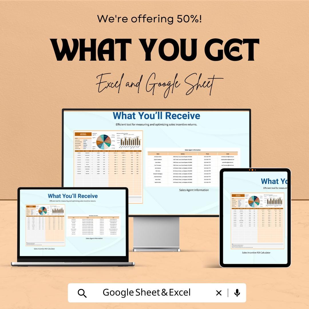 Sales Incentive ROI Calculator Sheet - Excel and Google Sheet for ROI ...