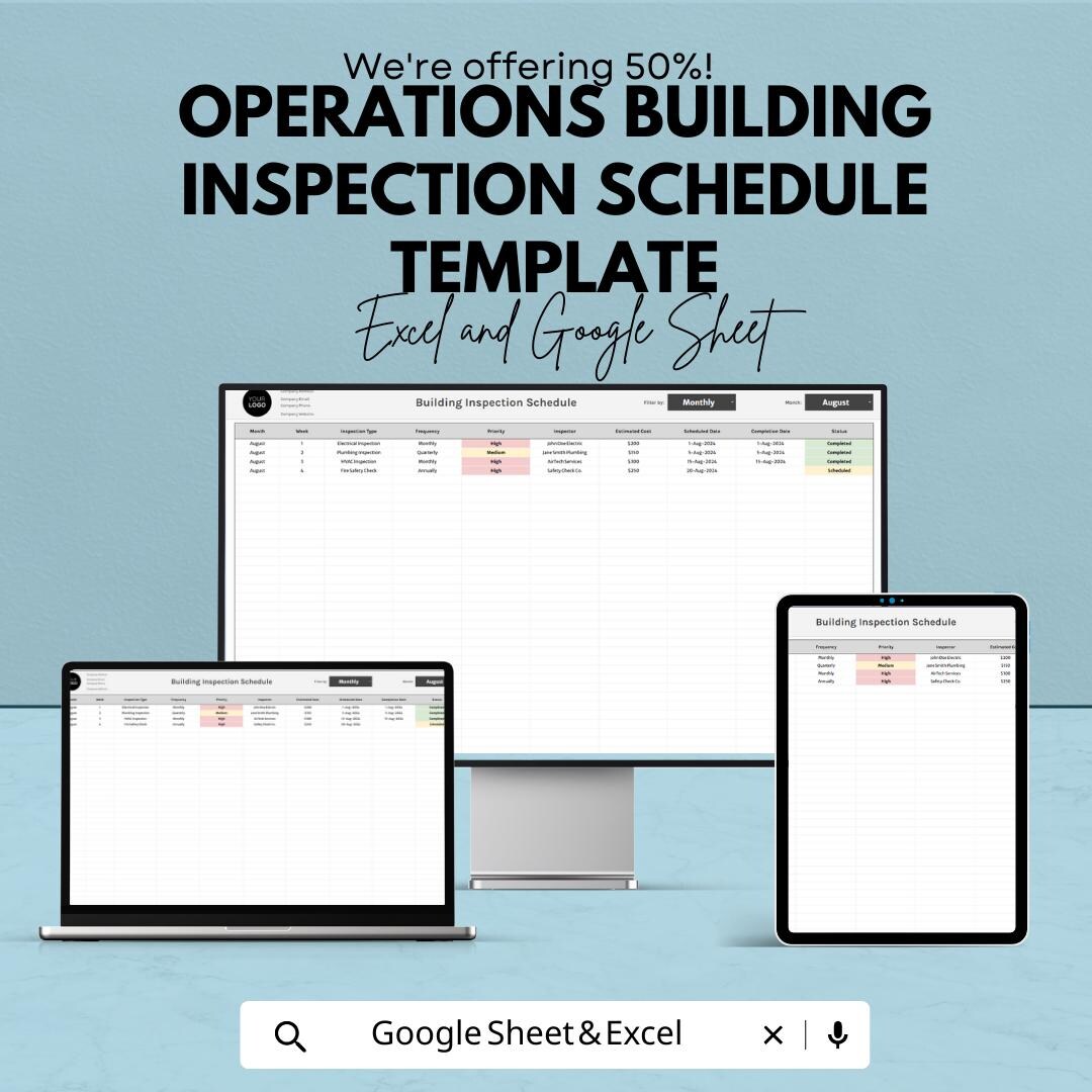 Operations Building Inspection Schedule Template | Inspection Tracker ...