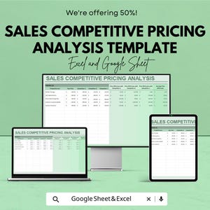 Sales Competitive Pricing Analysis Template | Excel & Google Sheets | Business Pricing Comparison Spreadsheet | Market Analysis Tool