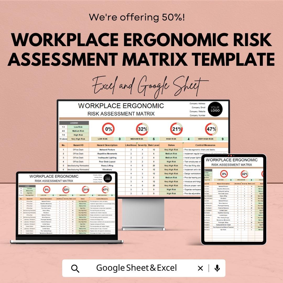 Workplace Ergonomic Risk Assessment Matrix Template | Ergonomics Risk ...