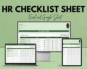 HR Checklist Template for Human Resources Management - Excel & Google Sheet