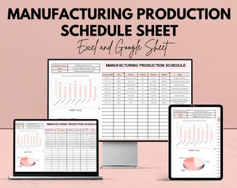 Hoja de programación de producción manufacturera: plantilla de Excel y Google Sheets para una planificación de producción eficiente.
