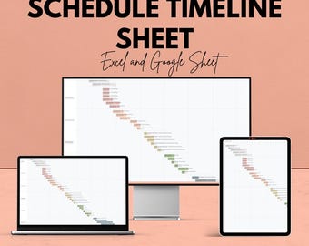 Stundenplan Timeline Sheet - Gantt Chart Vorlage für Aufgabenmanagement, Projektplanung, Excel & Google Sheets