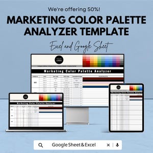 Marketing Color Palette Analyzer Template, Brand Color Tracker, Hex RGB Color Sheet, Design Color Organizer, , Branding Toolkit