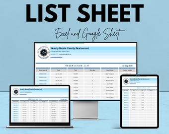 List Template - Excel and Google Sheets | Customizable Checklist & Data Organizer
