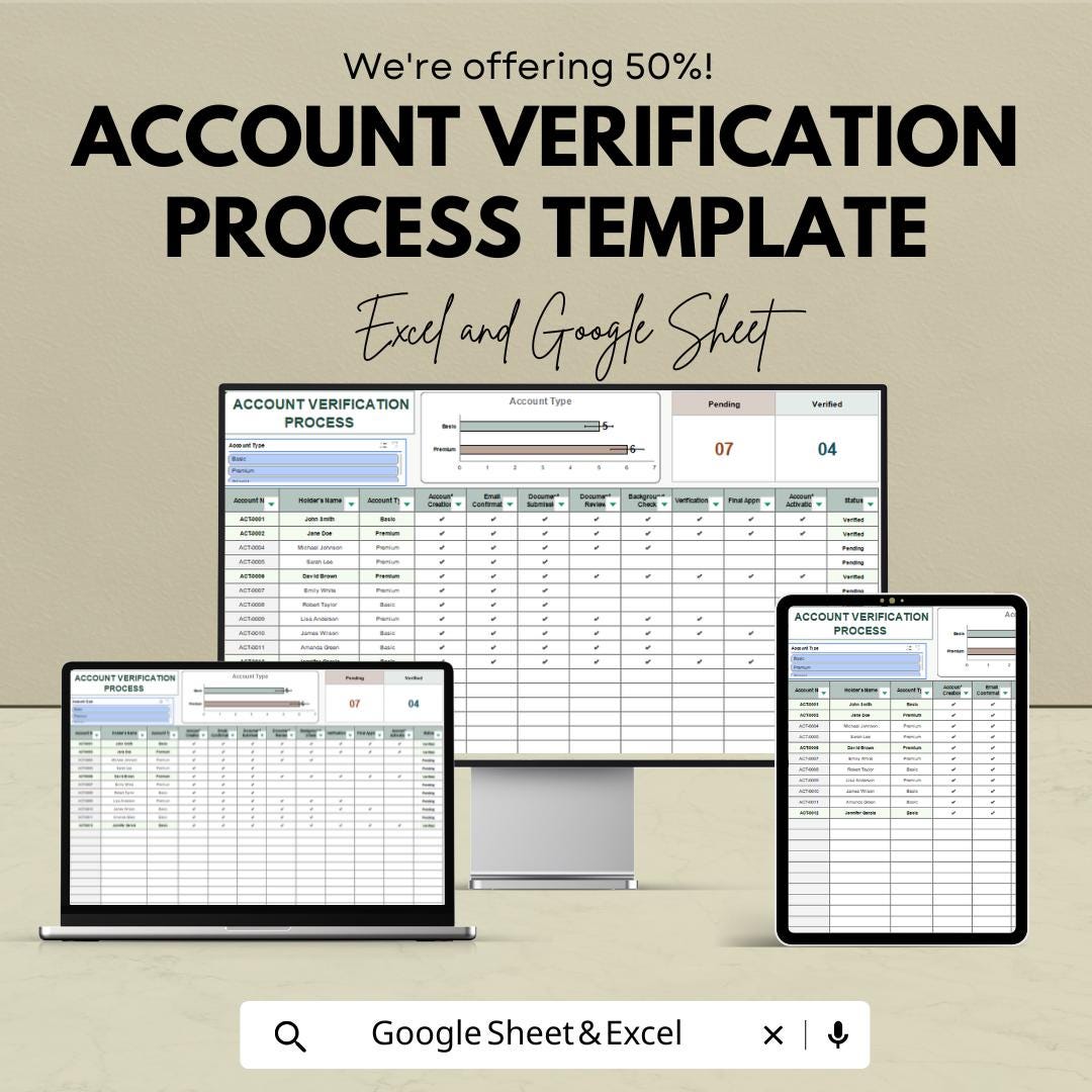 Account Verification Process Template | Account Review Tracker ...