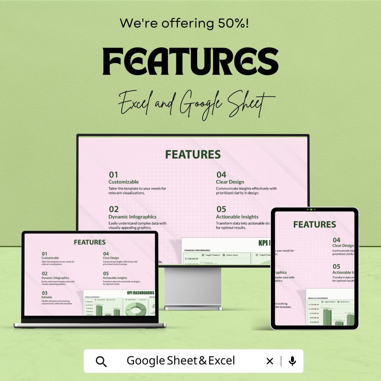 Tracker Design. Infographic KPI Dashboard Infographics Template | Google Sheets | Key Metrics ...