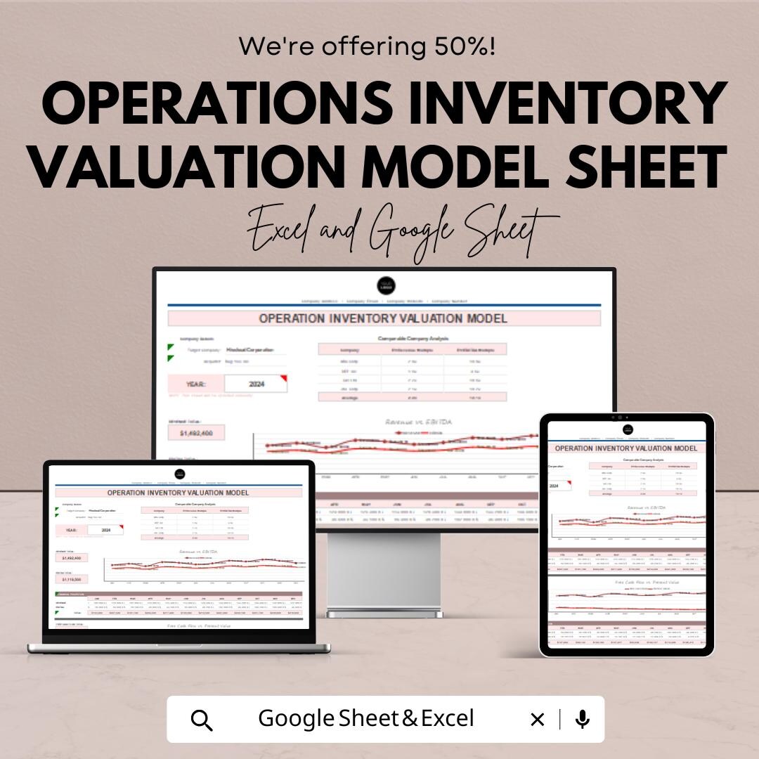 Operations Inventory Valuation Model - Excel & Google Sheet | Automated ...
