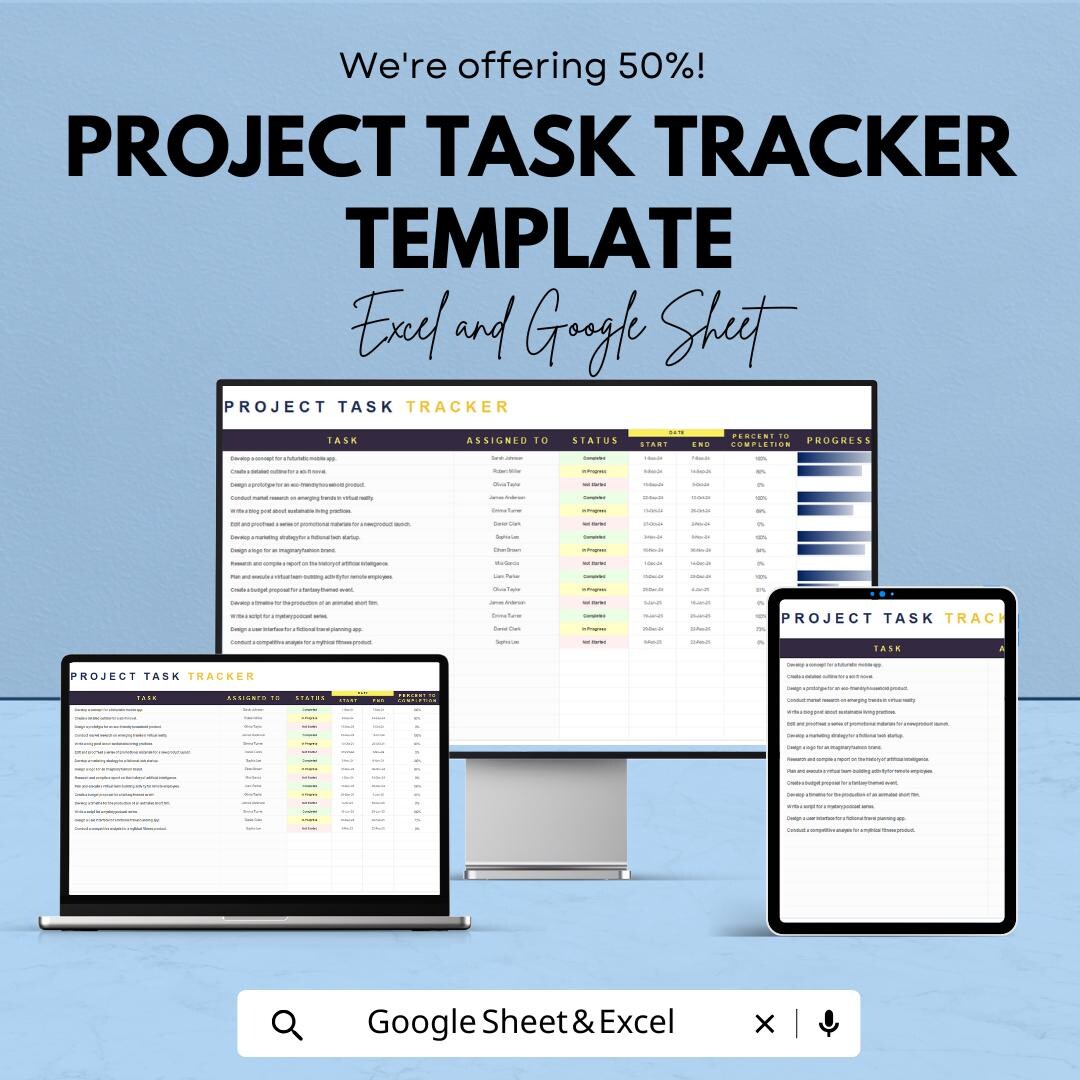 Project Task Tracker Template | Task Management Spreadsheet | Project ...