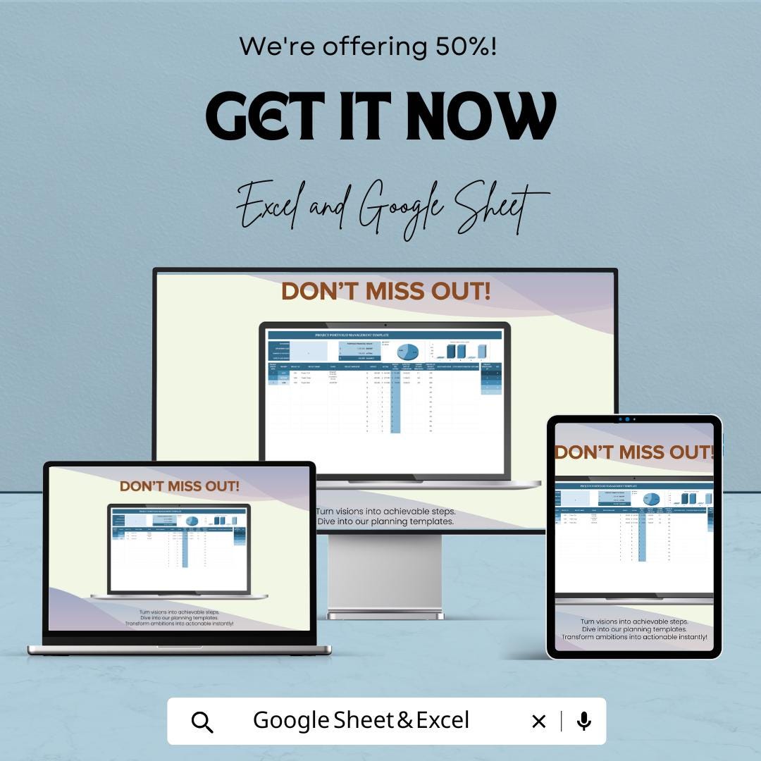 Project Portfolio Management Sheet - Excel and Google Sheets Template ...