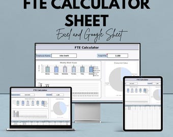 Foglio di calcolo FTE (Full-Time Equivalent) – Modello Excel e Google Sheets per la pianificazione della forza lavoro e l'allocazione delle risorse – Sconto del 50%