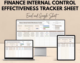 Effektivitetsuppföljning av internkontroll inom finans | Mall för Excel och Google Sheets | Effektivitetsuppföljning av kontroll | Verktyg för internrevision |