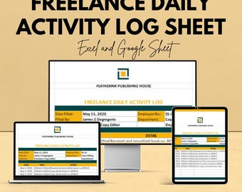Freelance Daily Activity Log Sheet | Time Tracker Template | Google Sheets & Excel | Work Log Sheet for Freelancers