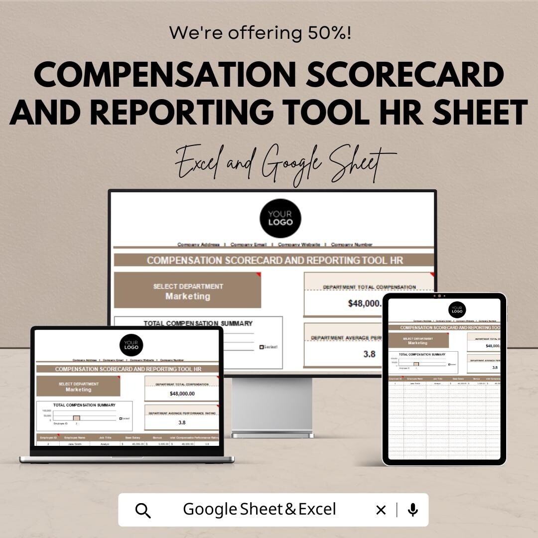 Compensation Scorecard and Reporting Tool HR Sheet - Excel & Google ...