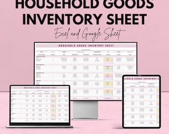 Household Goods Inventory Sheet - Track Your Belongings for Asset Protection, Disaster Preparedness, and Insurance Purposes - Google Sheet