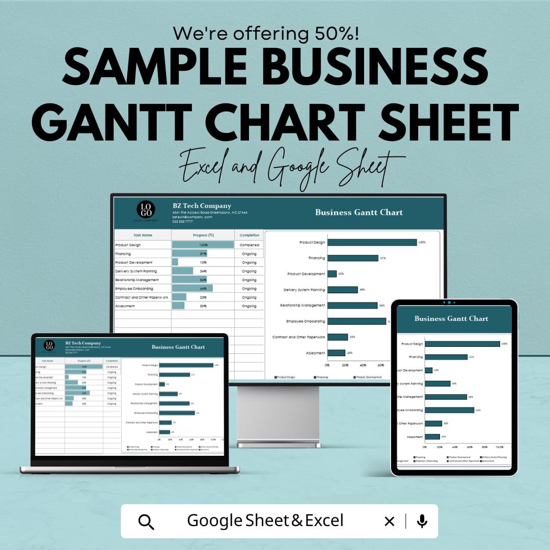 Sample Chart Sheet Sample Business Gantt Chart Sheet | Excel & Google Sheets Template ...