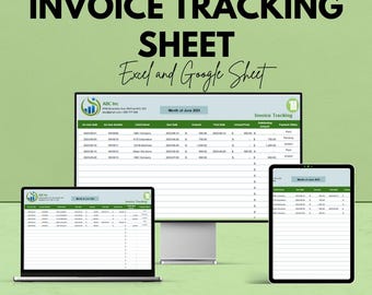 Invoice Tracking Sheet - Easy to Use Invoice Management | Google Sheets, Track Payments & Due Dates, Simple Invoice Tracker